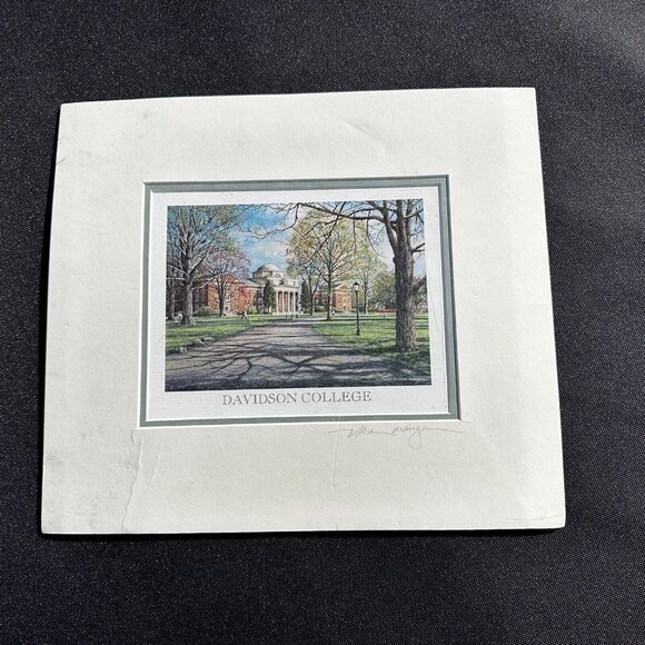 Davidson College Matted Print William Magnum Signed 10 x 12 - Picture 1 of 7